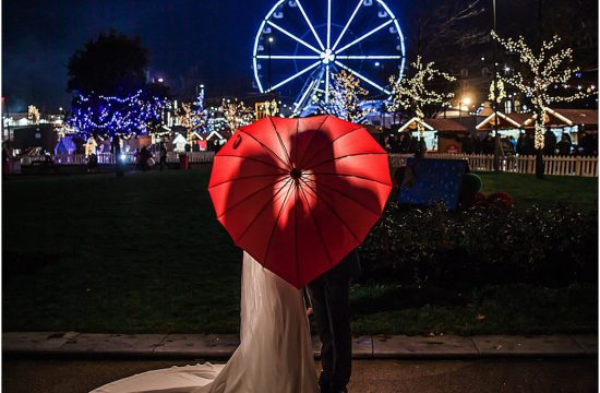 Wedding photos at the Christmas Market Eyre Square Galway